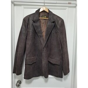 Scully Brown Suede Leather 2 Button Western Blazer Jacket Pockets Sz 48